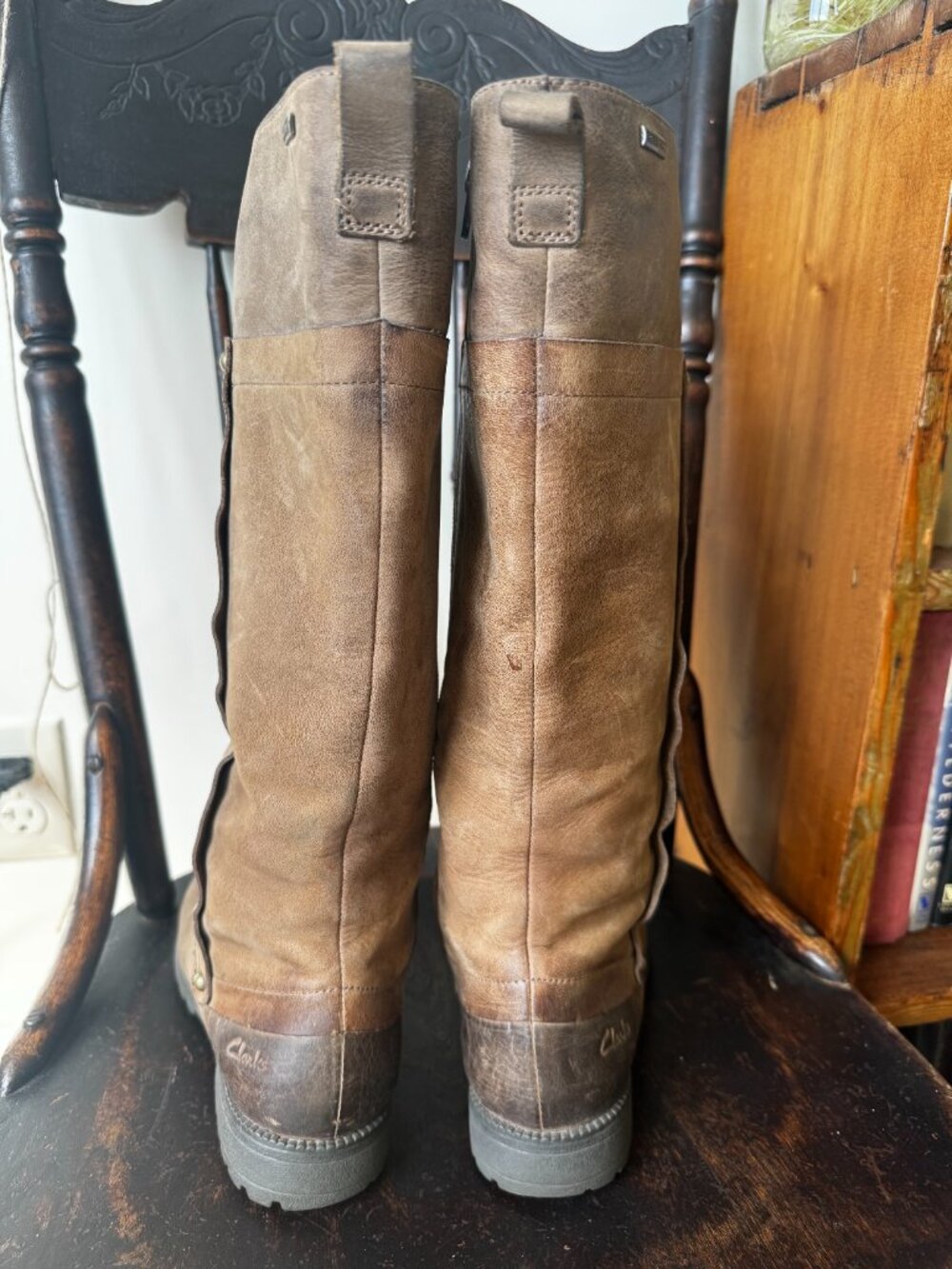 Clarks Brown Leather GORE-TEX Waterproof Riding Boots Size 7.5 - Picture 7 of 9